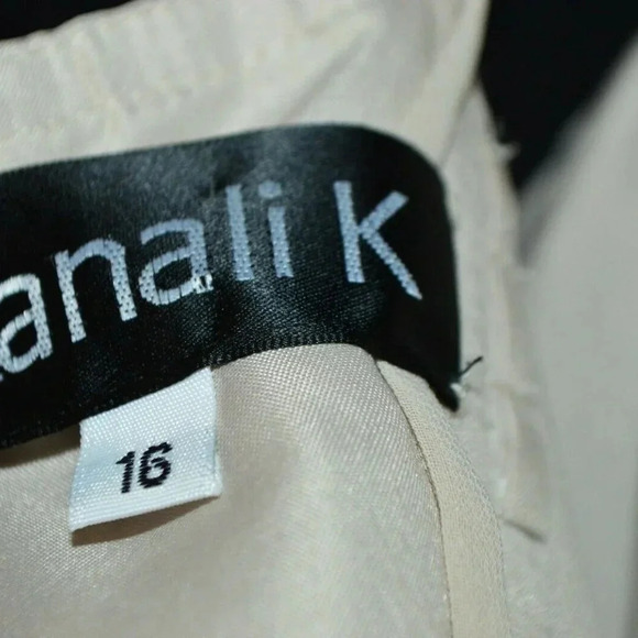 Kanali K Beige Chiffon Bridesmaid Prom Formal - Picture 8 of 9